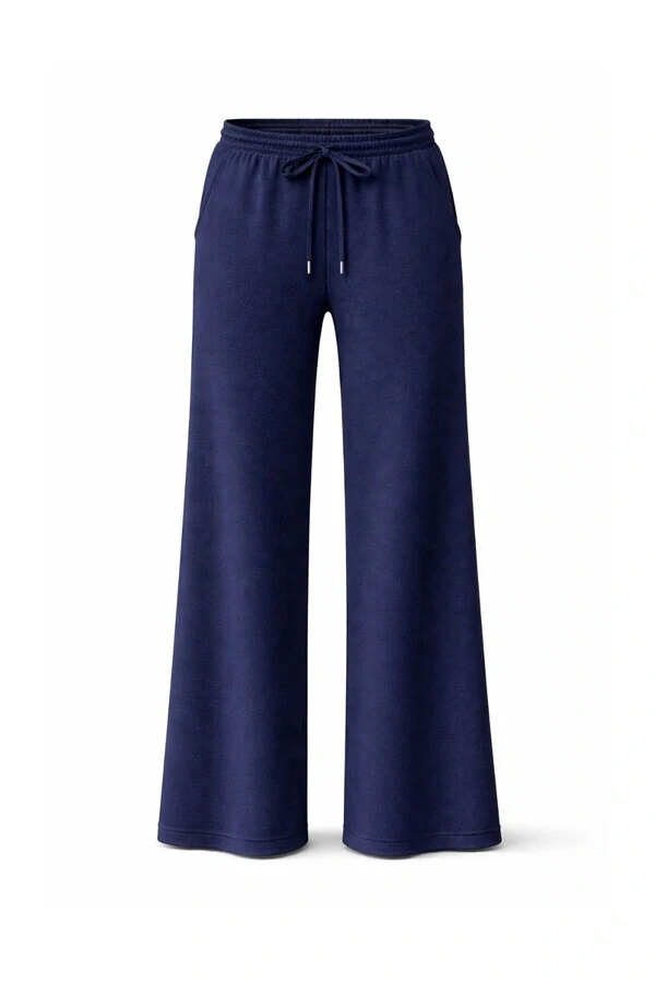 Calça feminina reta em neoprene com cordão Kwi