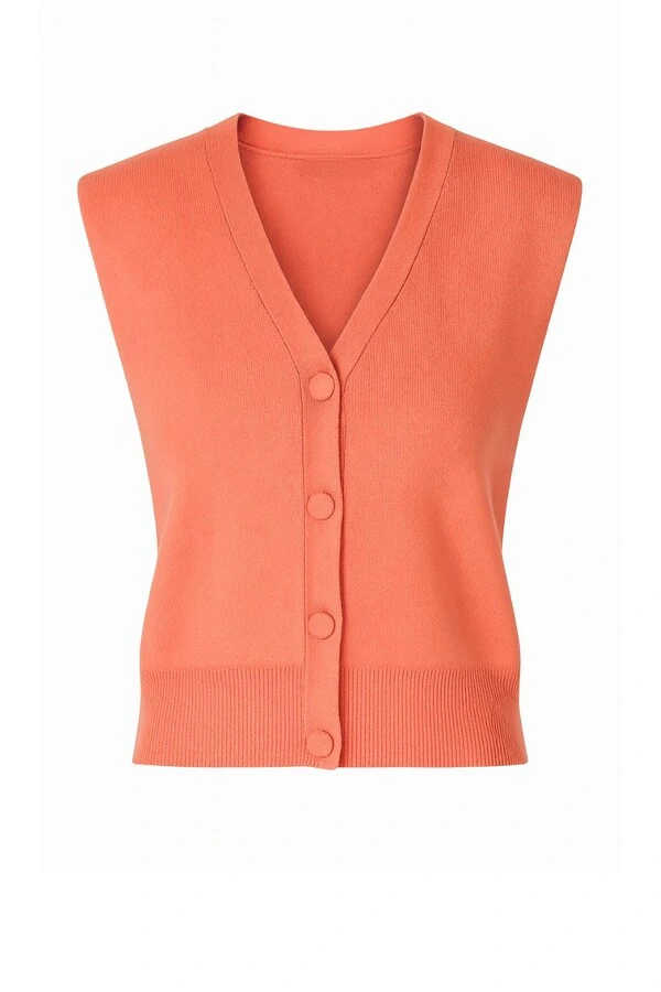 Colete feminino em tricot com botões frontais Kwi