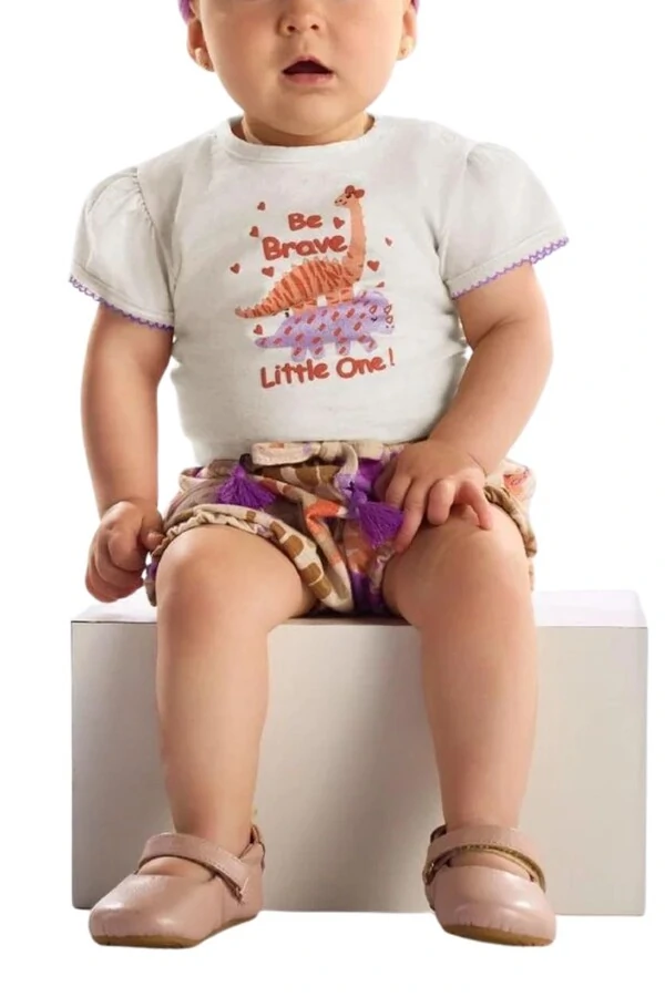 Conjunto body suedine e short malha linho Up Baby