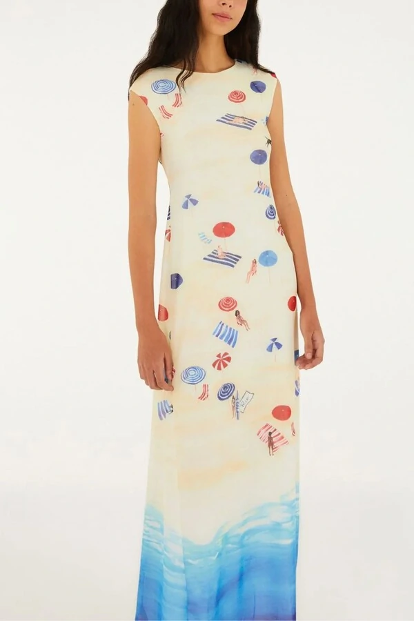 Vestido tule praia de poa Farm