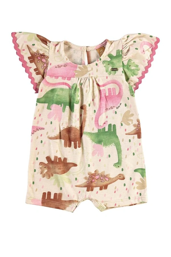 Macaquinho com faixa em malha flame linho Up Baby