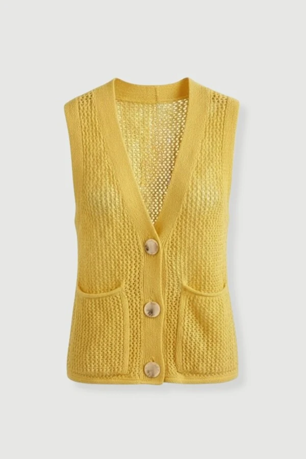 Colete feminino em tricot vazado Kwi