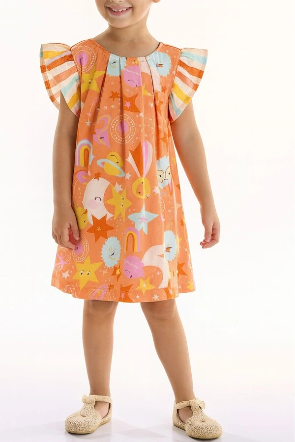Vestido manga curta em meia malha Três E Já