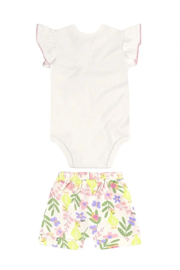 Conjunto body e short em suedine Up Baby