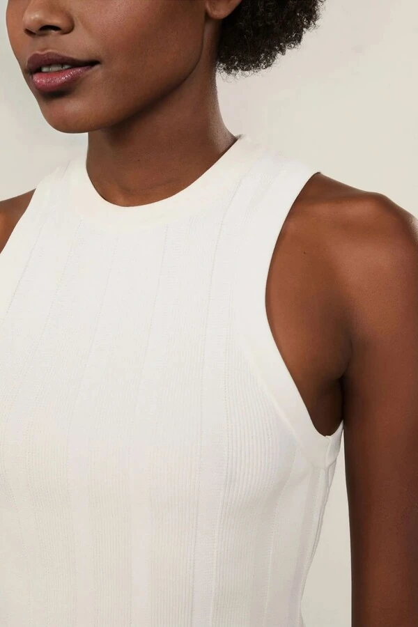 Regata de tricot cropped rib Animale