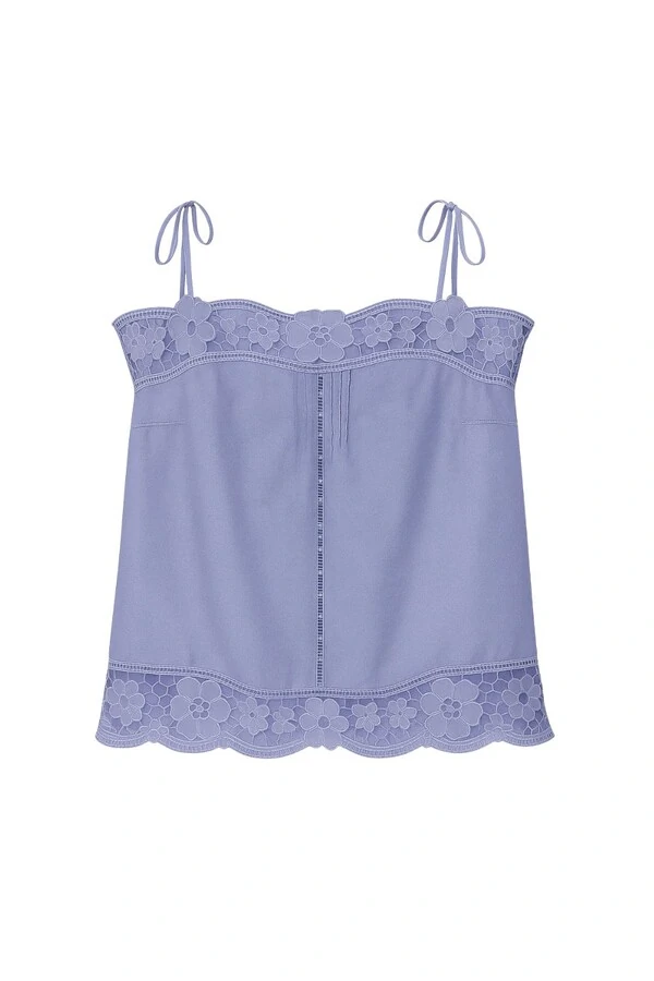 Blusa alça algodão com renda Kwi