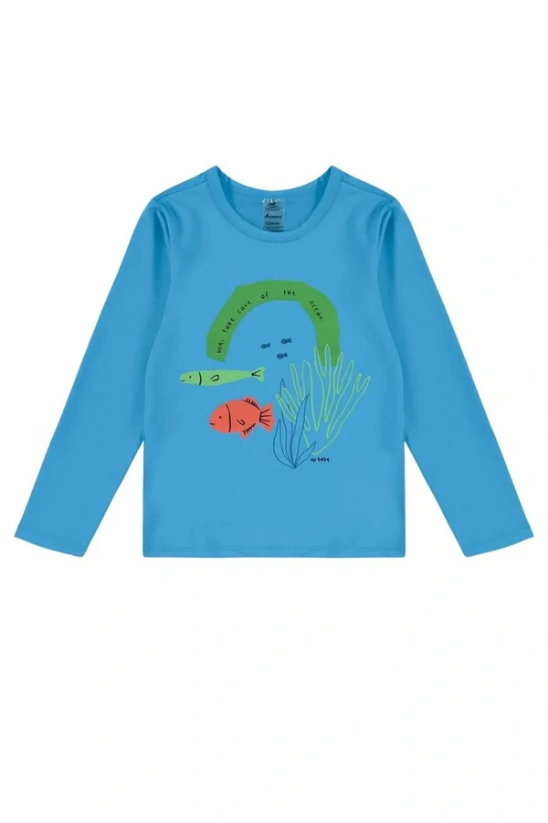 Conjunto camiseta malha uv fps+50 e short microfibra Up Baby