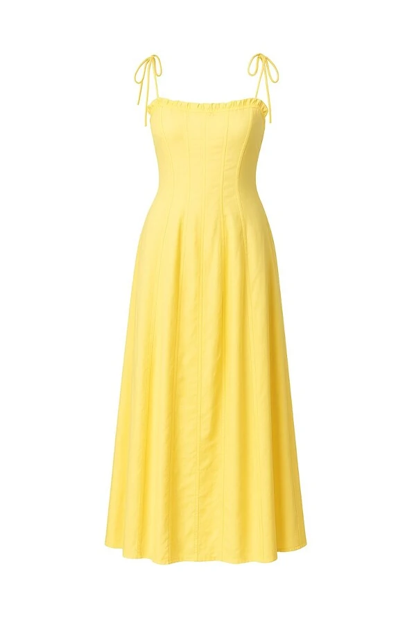 Vestido longo tricoline Kwi