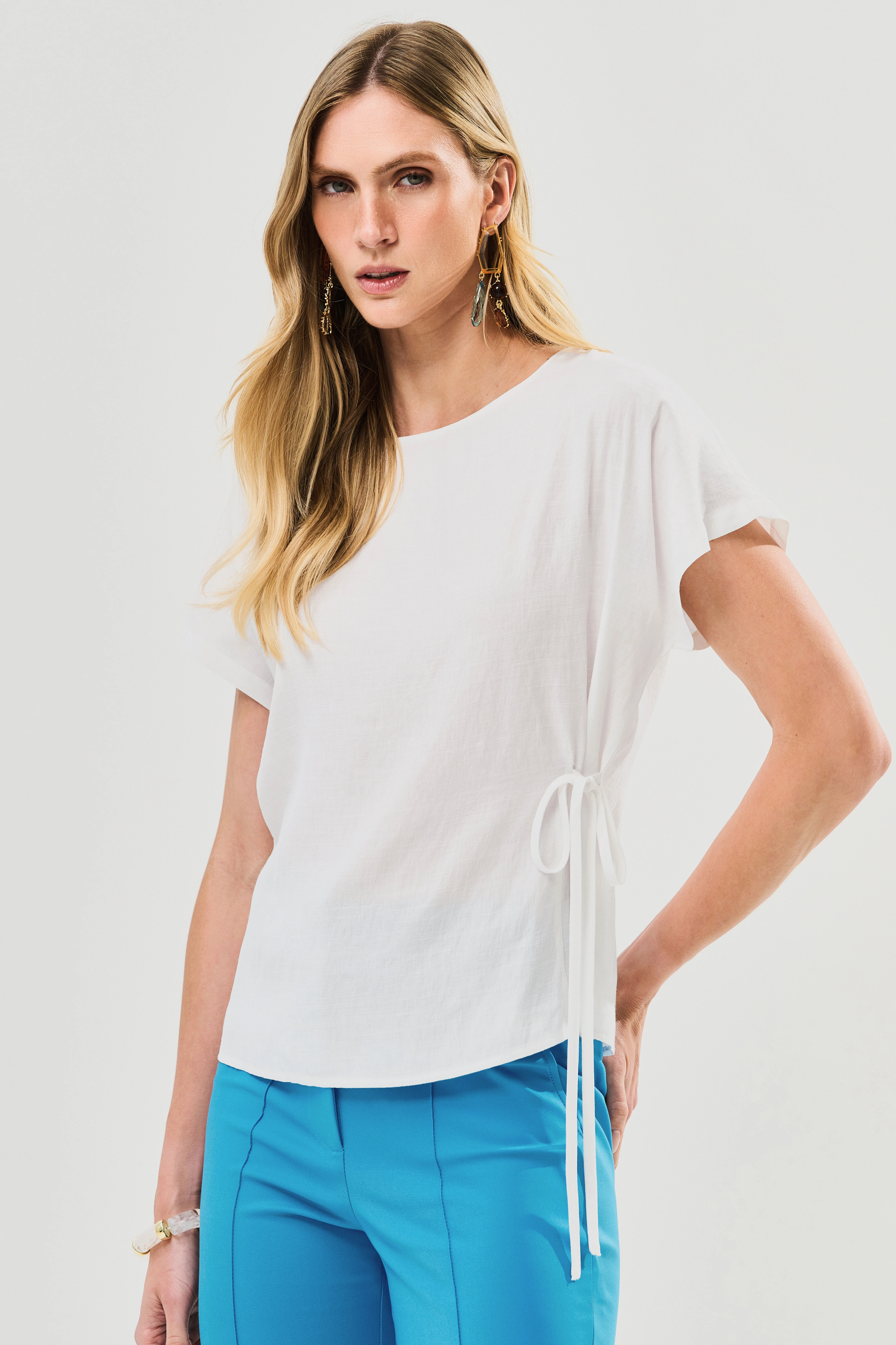 Foto Blusa Manga Morcego Lateral Laço
