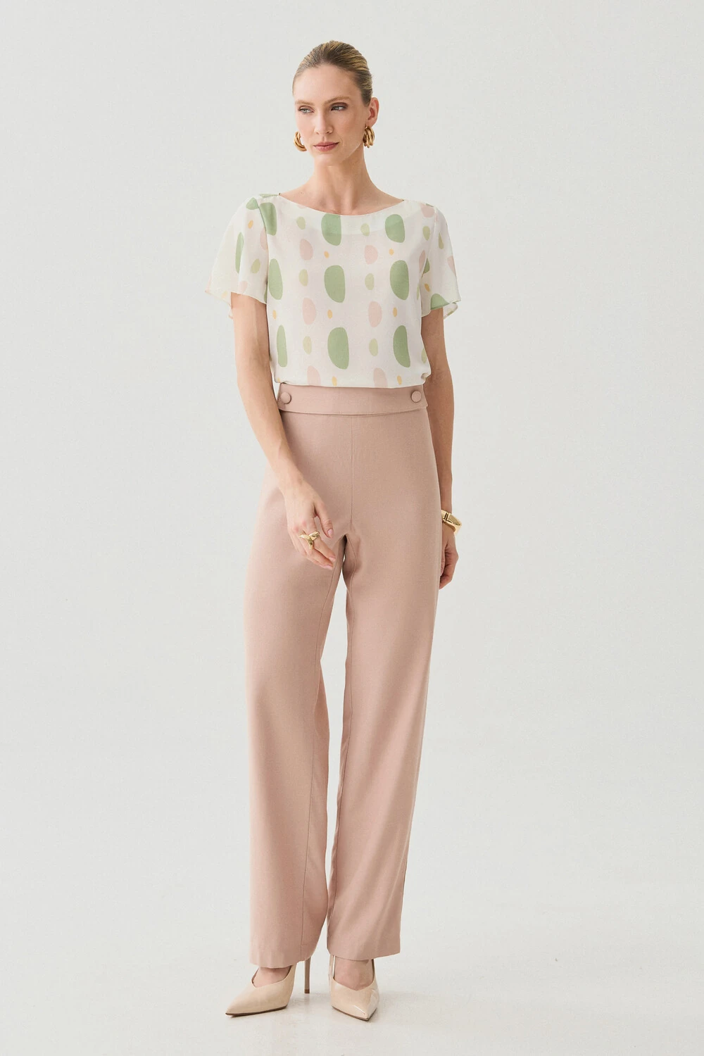 FotoBlusa Abstrata Decote Canoa