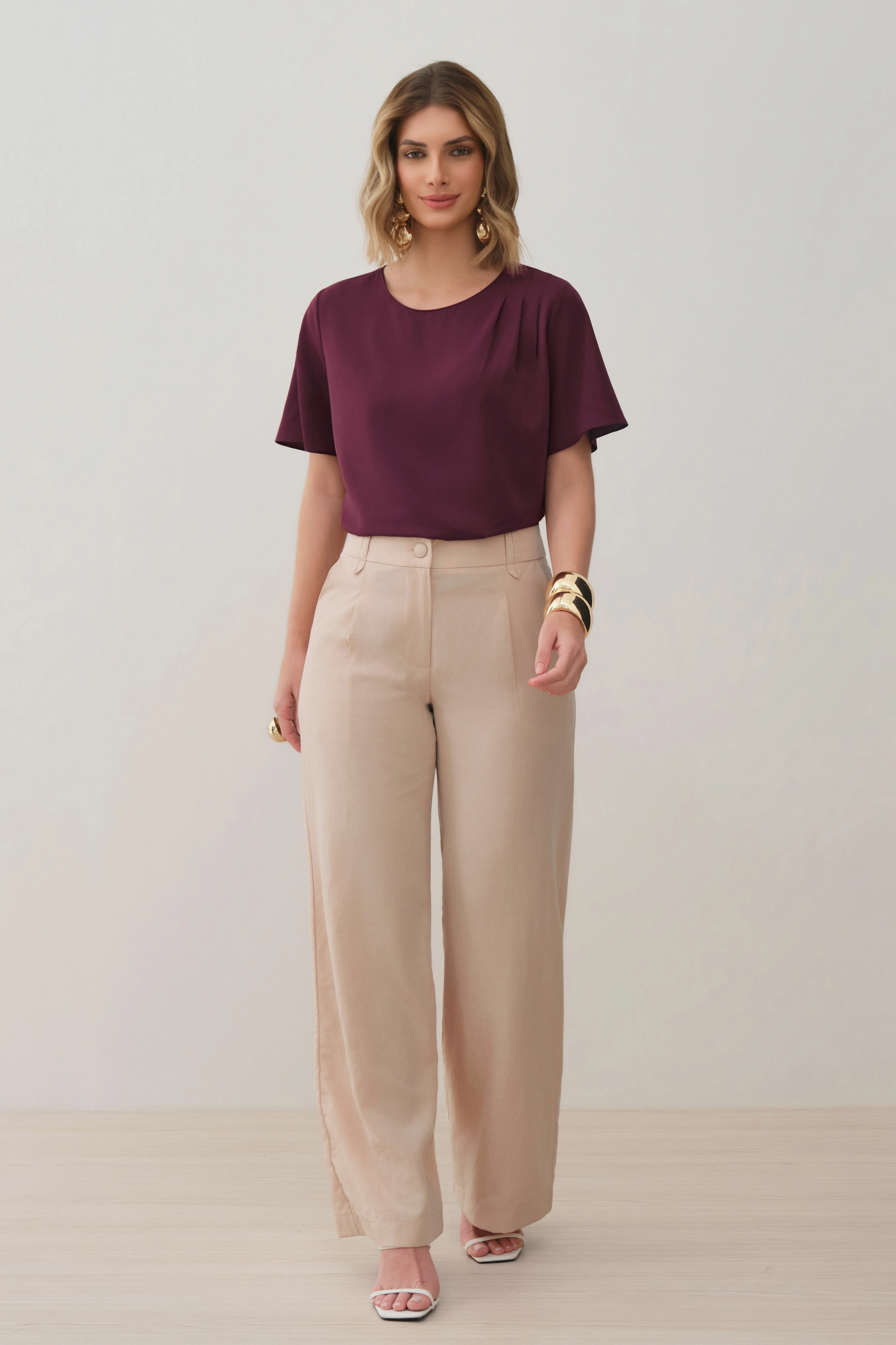 Foto Blusa Assimétrica Ombro Esquerdo Pregas Triple