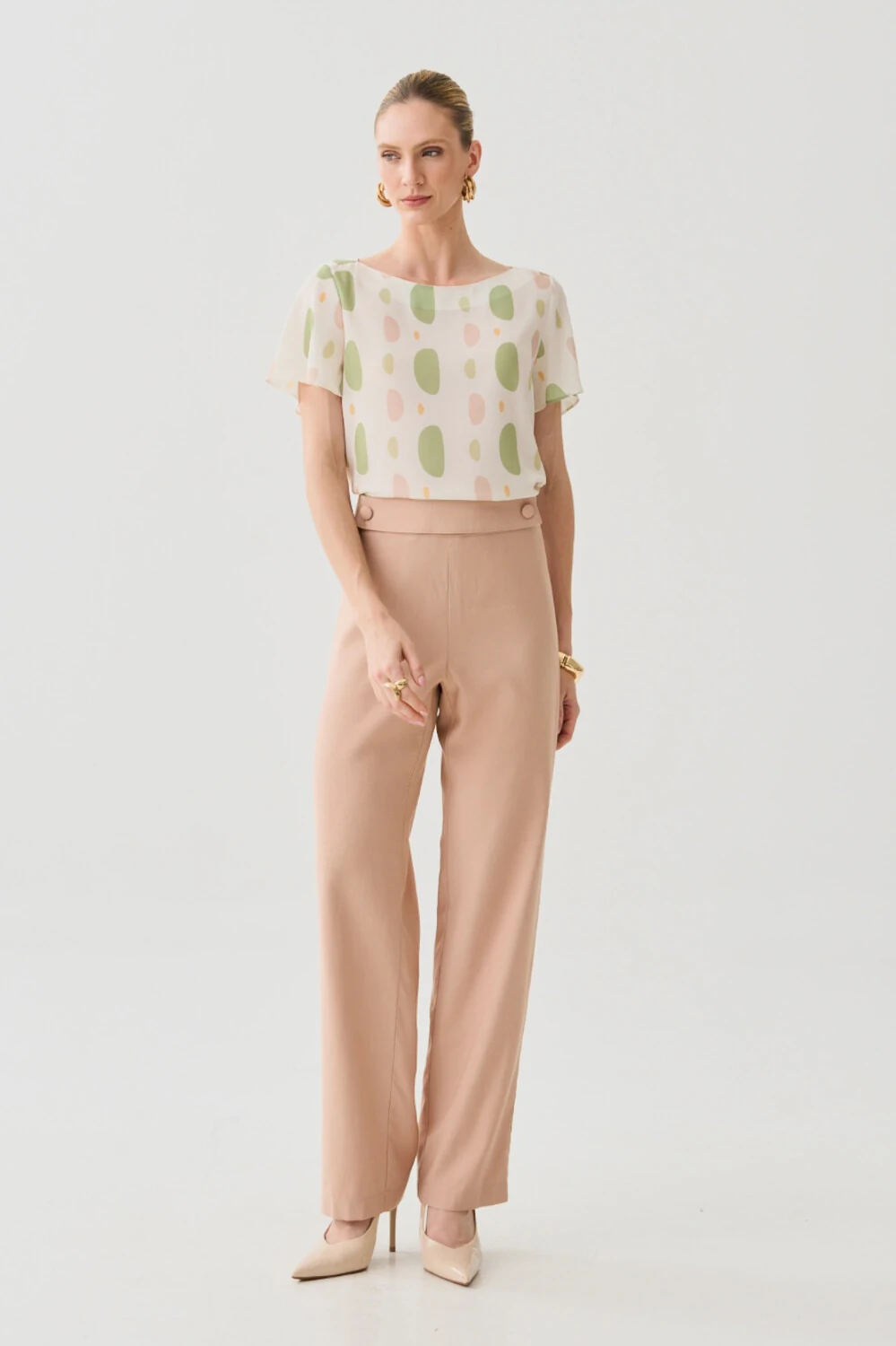 FotoBlusa Abstrata Decote Canoa