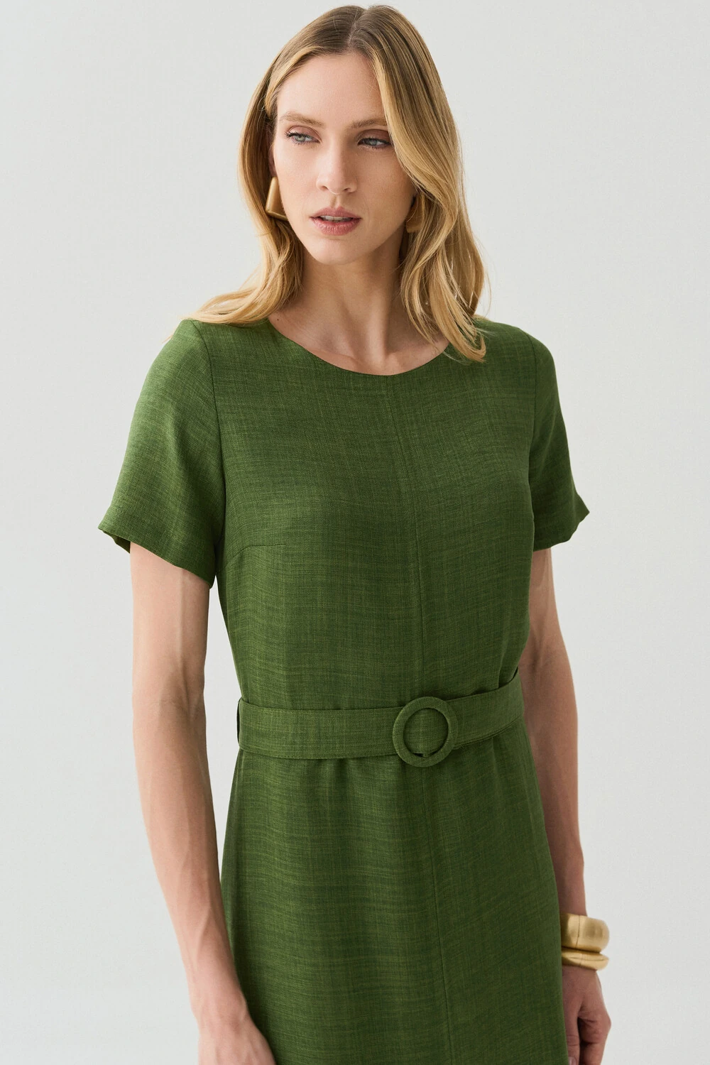 FotoVestido Midi Cinto Fivela Forrada