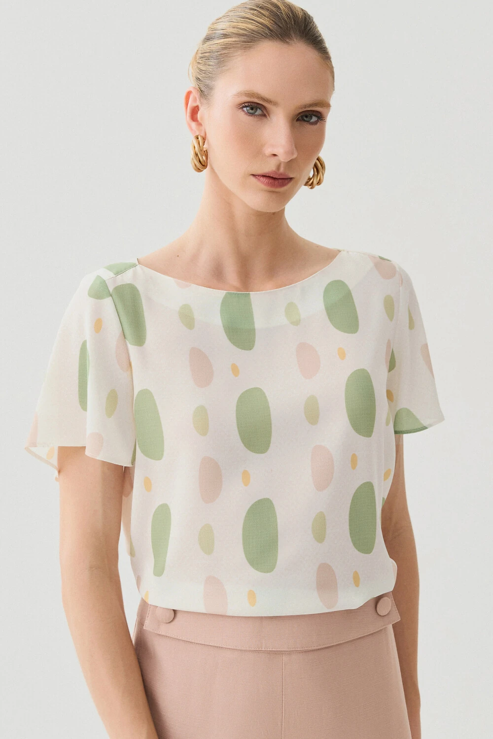 FotoBlusa Abstrata Decote Canoa