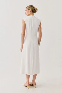Vestido Midi Regata Assimétrica Decote Pregas Gold