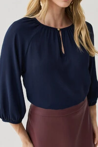 Blusa Manga 3/4 Raglan Decote Gota Gold