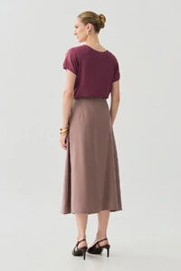 Blusa Manga Raglan Decote Gota Mini Botão Forrado