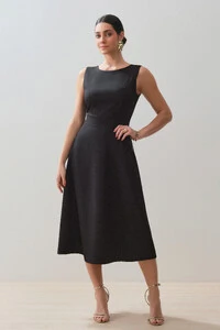Vestido Midi Regata de Alfaiataria Recortes