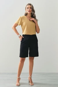 Blusa Decote V Recortes Laterais