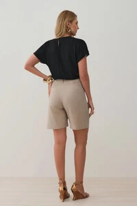 Blusa Manga Morcego Ombro Nervuras Quadruple