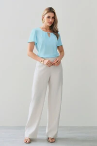 Blusa Decote Vazado Pregas Gold Double