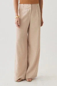 Pantalona Passante Double Prega Botão Forrado