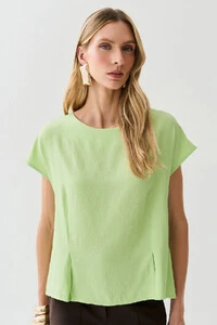 Blusa Acinturada Manga Morcego Pregas