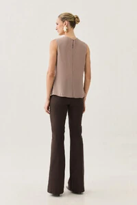 Blusa Regata Assimétrica Ombro Esquero Drapeado Pregas