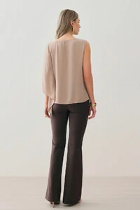 Regata Assimétrica Ombro Esquerdo Faixa Gold