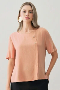 Blusa Prega Botões Gold Double