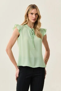 Regata Gola Baixa Laço Ombro Babado