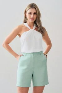 Bermuda de Alfaiataria Botão Forrado