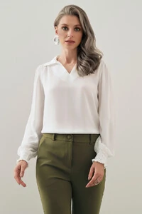 Blusa Manga Longa Punho Lastex Gola Polo Deocte V