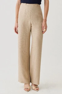 Pantalona Slim Risca de Giz Botões Gold
