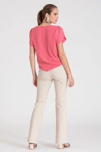 Blusa manga aberta botão forrado