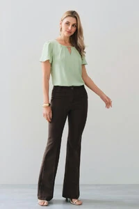 Blusa Decote Vazado Pregas Gold Double