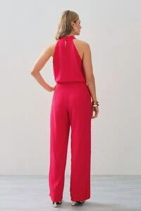 Conjunto de Blusa Regata Frente Única Faixa e Pantalona Nervura