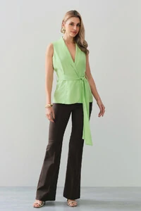 Colete Gola de Blazer Cinto