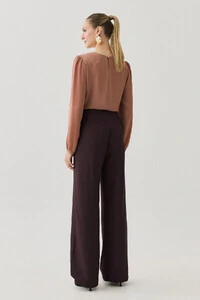 Blusa Manga Longa Ombro Recortes Double