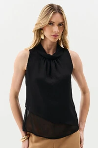 Regata de Chiffon Yoryu Transpassada Assimétrica Gola Dobrada