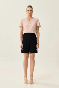 Blusa Decote V Preguinhas Triple