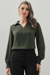 Blusa Manga Longa Punho Lastex Gola Polo Deocte V