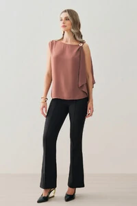 Regata Assimétrica Ombro Esquerdo Faixa Gold