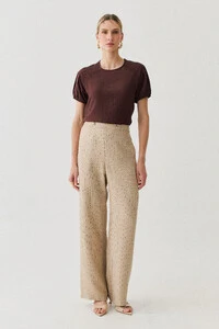 Pantalona Slim Risca de Giz Botões Gold
