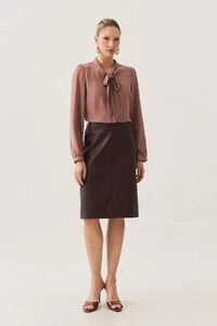 Saia de Couro Recortes