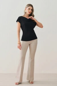 Blusa Manga Morcego Decote Drapeado