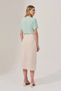 Blusa Decote Vazado Babado Double Laço