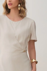 Vestido Midi Leve Transpasse Gold