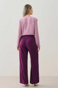 Camisa Manga Longa Punho Decote V Ombro Aba Mini Botões