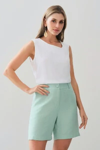 Regata Assimétrica Decote V Ombro Pregas